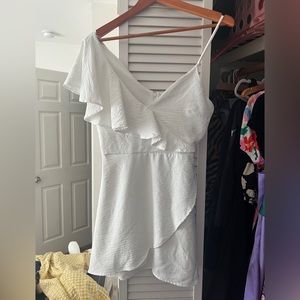 WHITE RUFFLE DRESS